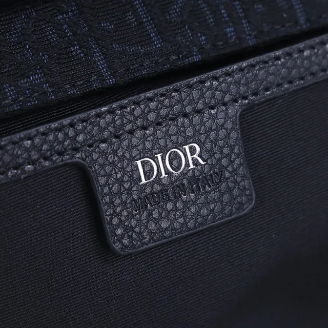 Dior Saddle Black Beige Asymmetrical Flap Pebbled Leather Saddle Bag 10