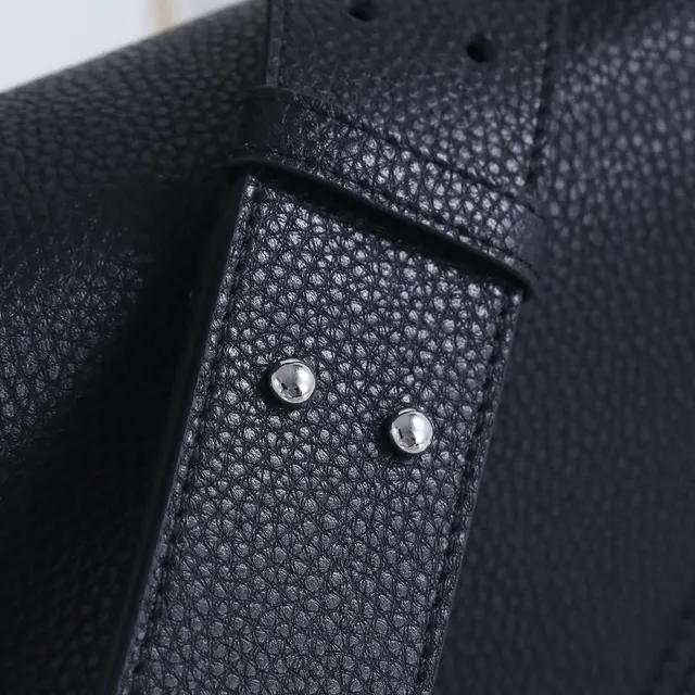 Dior Saddle Black Beige Asymmetrical Flap Pebbled Leather Saddle Bag 14