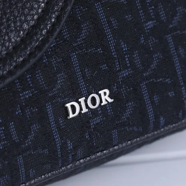 Dior Saddle Black Beige Asymmetrical Flap Pebbled Leather Saddle Bag 16
