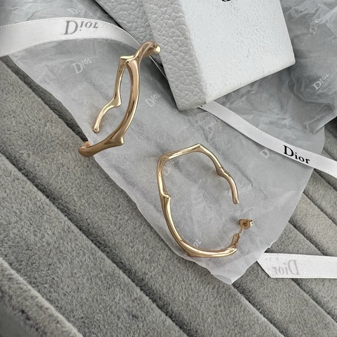 Dior Silver Gold Sculptural Organic Branch-Like Bracelet 4