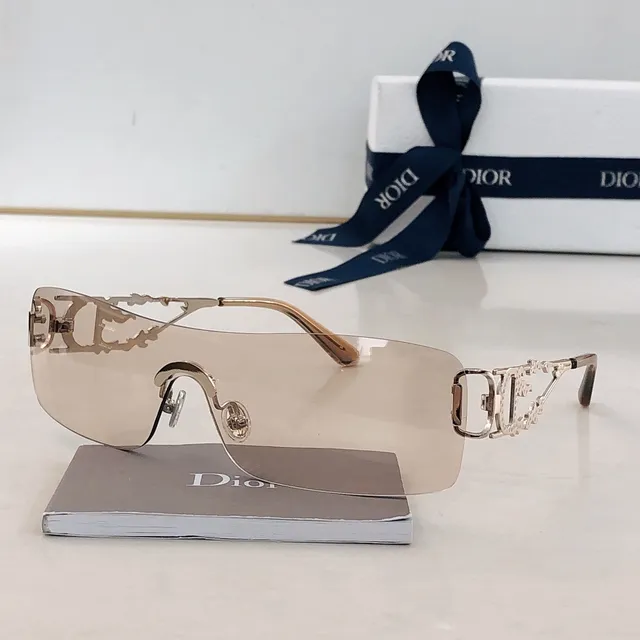Dior Silver Transparent Rimless Shield Mirrored Lens Sunglasses 5