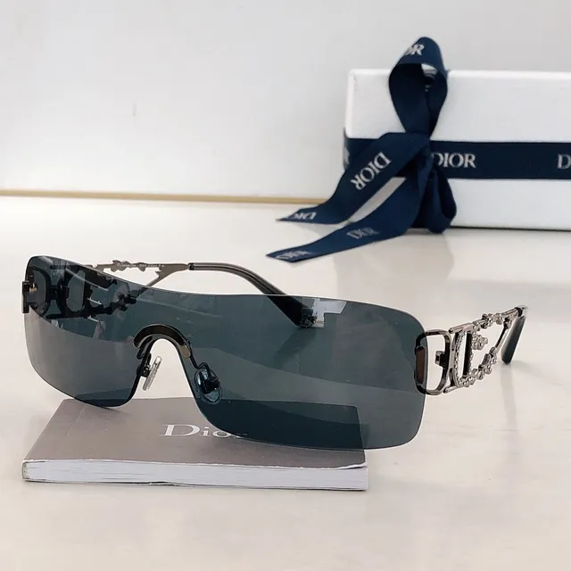 Dior Silver Transparent Rimless Shield Mirrored Lens Sunglasses 6