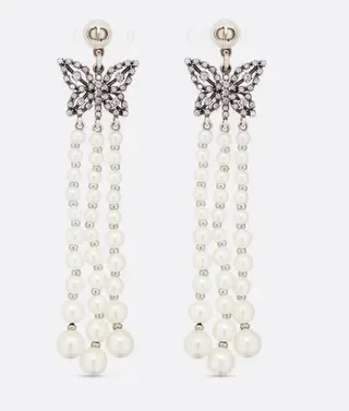 Dior أقراط كريستال نجمية وفرنج لؤلؤ 6