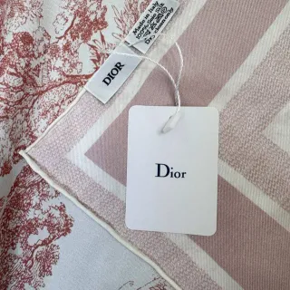 Dior 托伊尔印花和条纹边饰丝质围巾