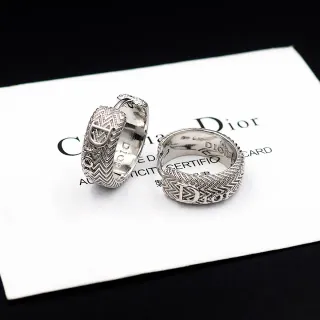 Dior Tribales Chevron Monogram Silver Rings