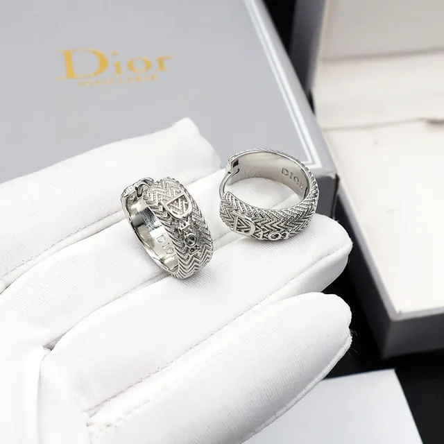 Dior Tribales Chevron Monogram Silver Rings 5