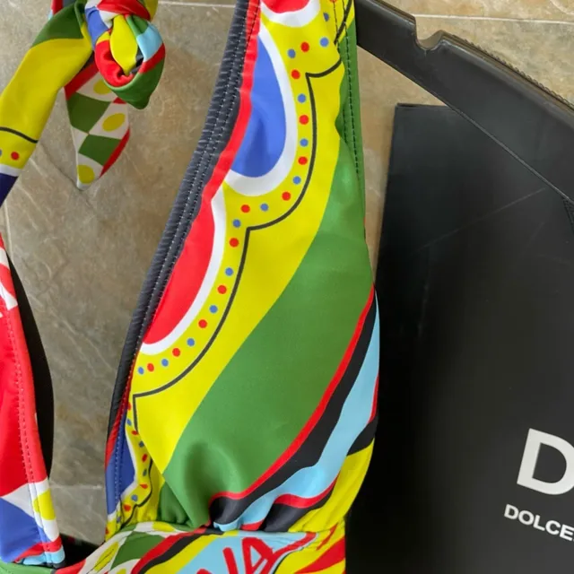 Dolce & Gabbana Multicolor Graphic Print Halter Neck One-Piece Swimwear 4