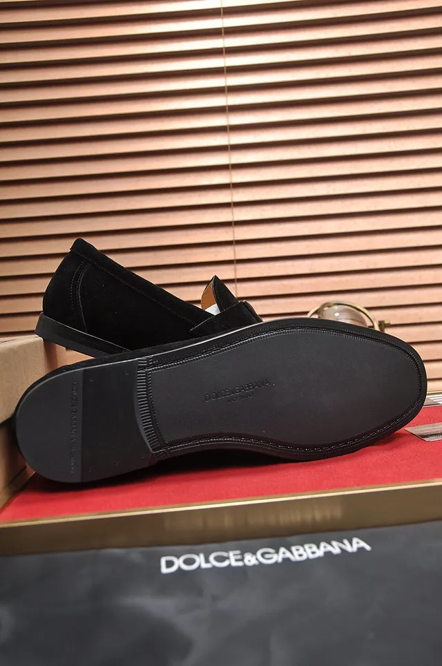 Dolce & Gabbana Portofino Daim Noir DG Buckle Mocassins 5