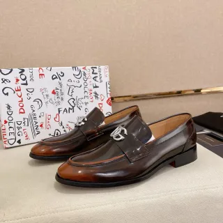 Dolce & Gabbana Portofino Two-Tone Brown Leather Loafers