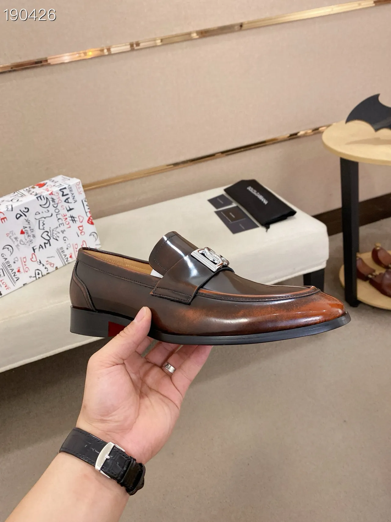 Dolce & Gabbana Portofino mocassins en cuir marron à deux tons 5