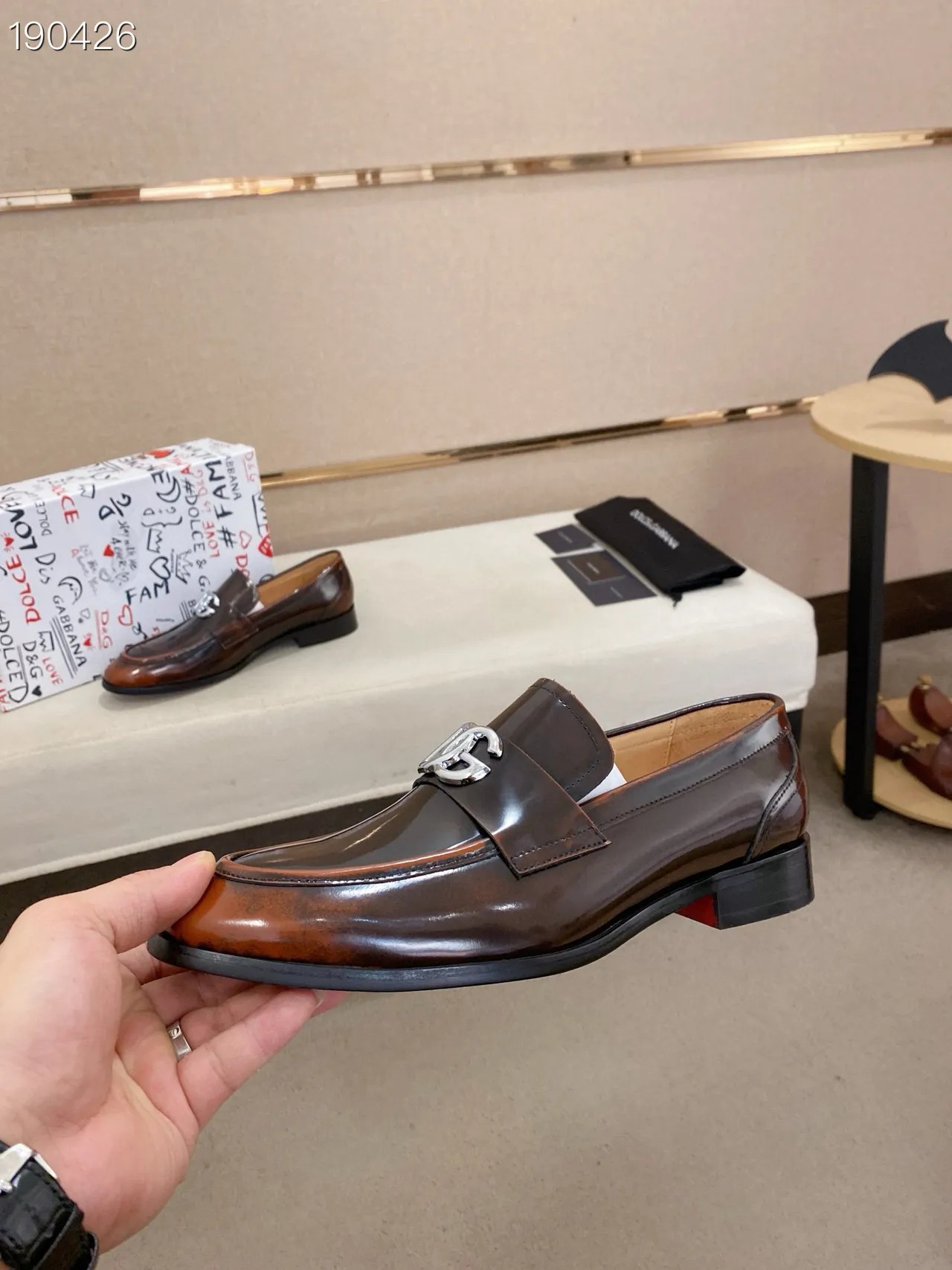 Dolce & Gabbana Portofino mocassins en cuir marron à deux tons 8