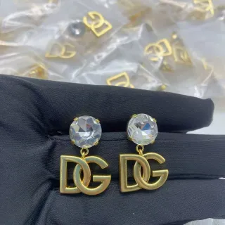 Dolce & Gabbana DG Crystal Logo Drop Earrings