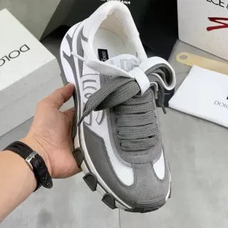 Dolce & Gabbana NS1 White Gray Sole Mixed-Material Upper Chunky Sneakers