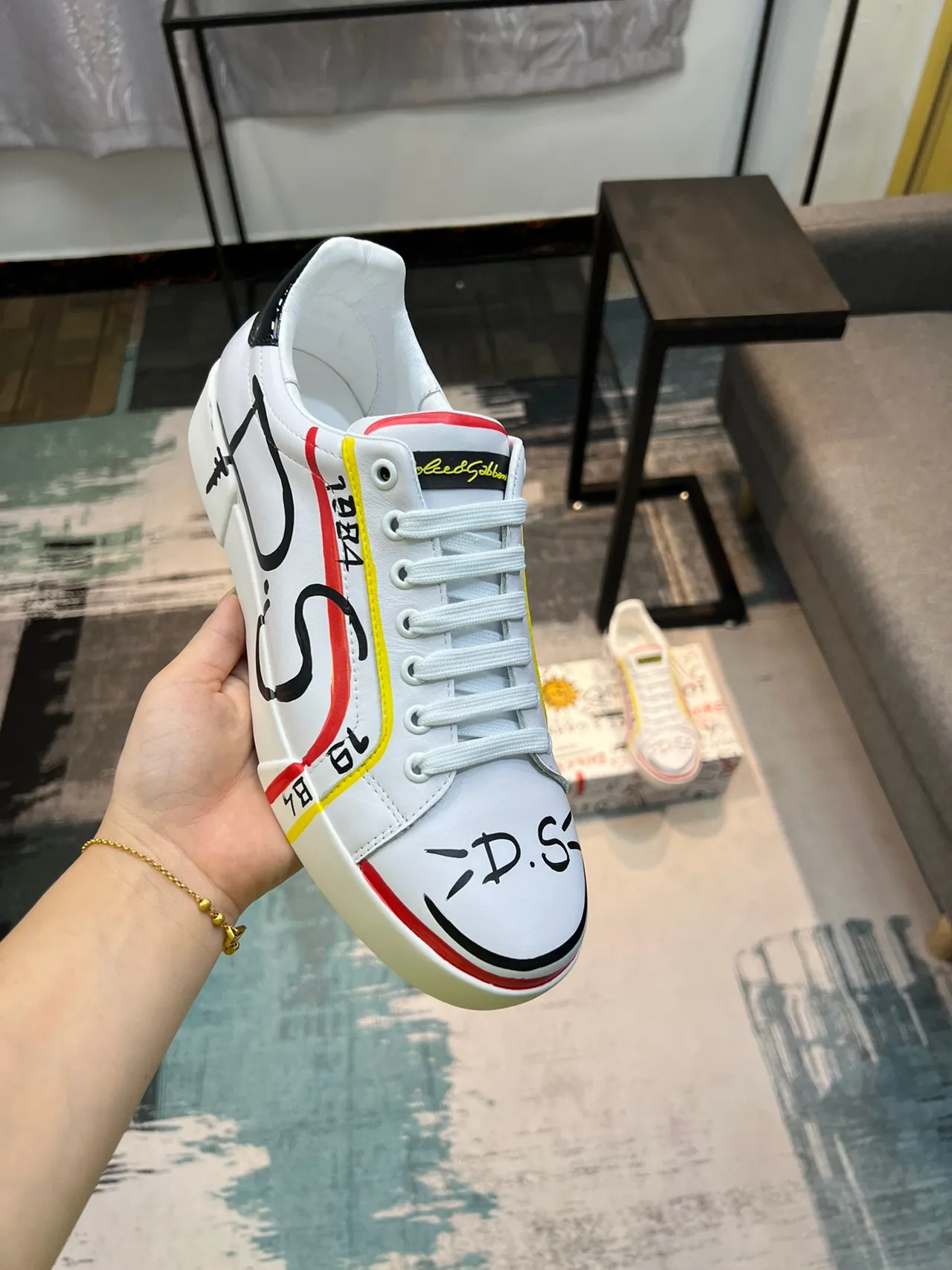 Dolce & Gabbana Portofino Graffiti-Print sneakers lifestyle blanches 6