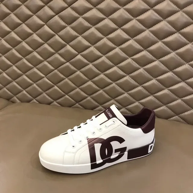 Dolce & Gabbana Portofino White Burgundy Low-Top Leather Lifestyle Sneakers 6