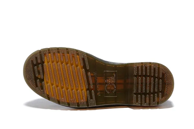 Dr. Martens 1461 Noir Marron à trois œillets imprimé monogramme sur l'empièment chaussures Oxford 4