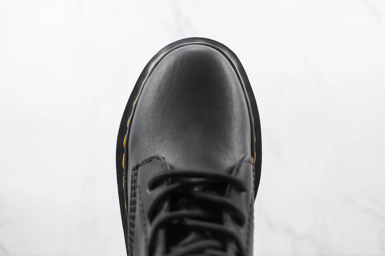 Dr. Martens Jadon negras amarillas suela de plataforma gruesa costura de welt botas Martin 6