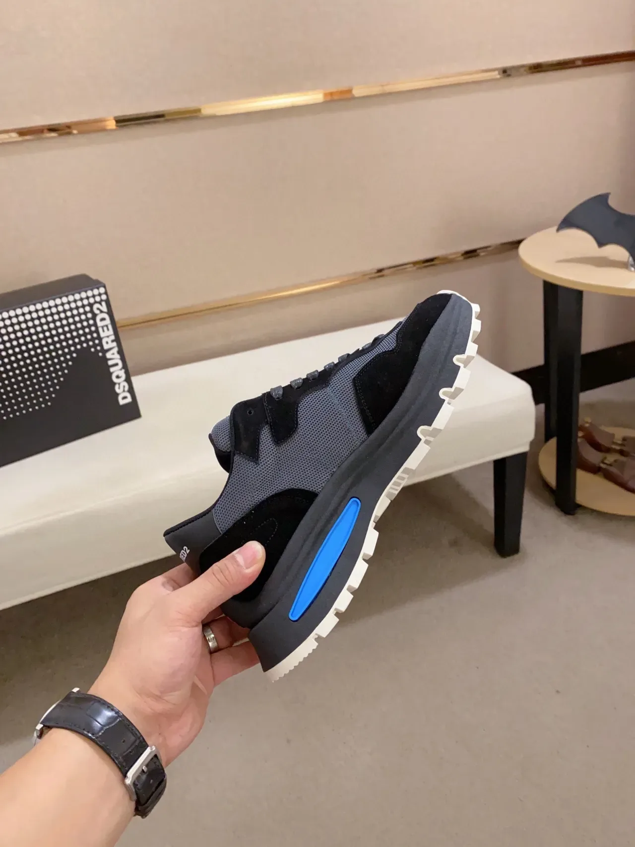 Dsquared2 ICON Black Gray Blue Chunky Sneakers 5