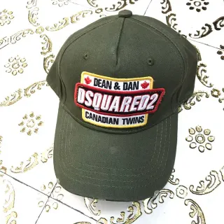 Dsquared2 ICON Canadian Twins Embroidered Olive Green Baseball Cap