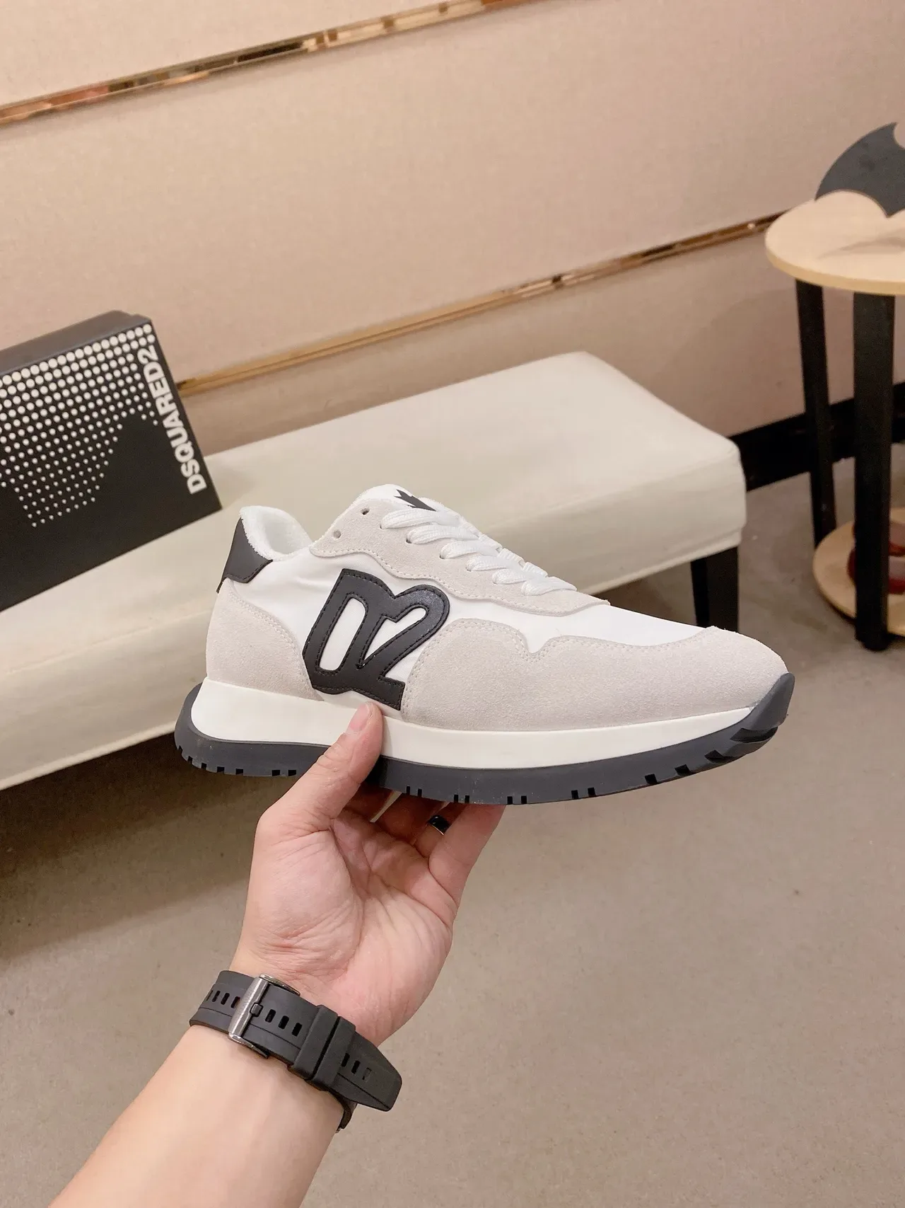 Dsquared2 ICON Off-White and Black Lifestyle Sneakers 4