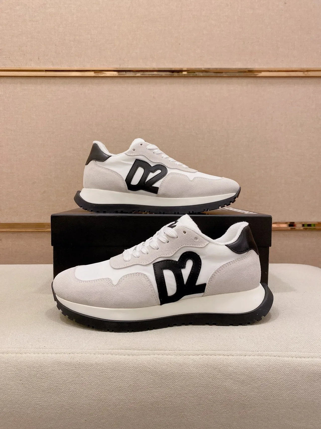 Dsquared2 ICON Off-White and Black Lifestyle Sneakers 7