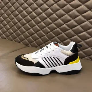 Dsquared2 ICON White Black Platform Sole Mixed-Material Upper Chunky Sneakers
