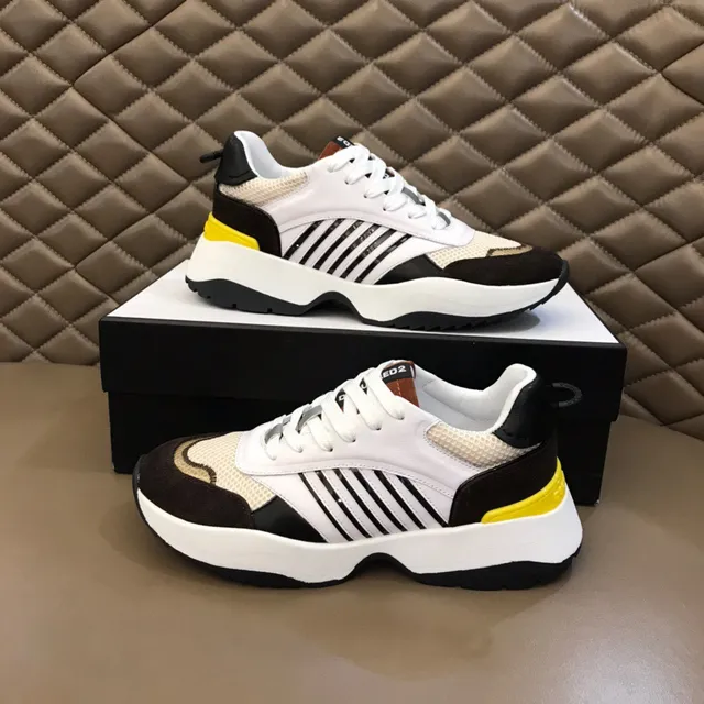 Dsquared2 ICON White Black Platform Sole Mixed-Material Upper Chunky Sneakers 7