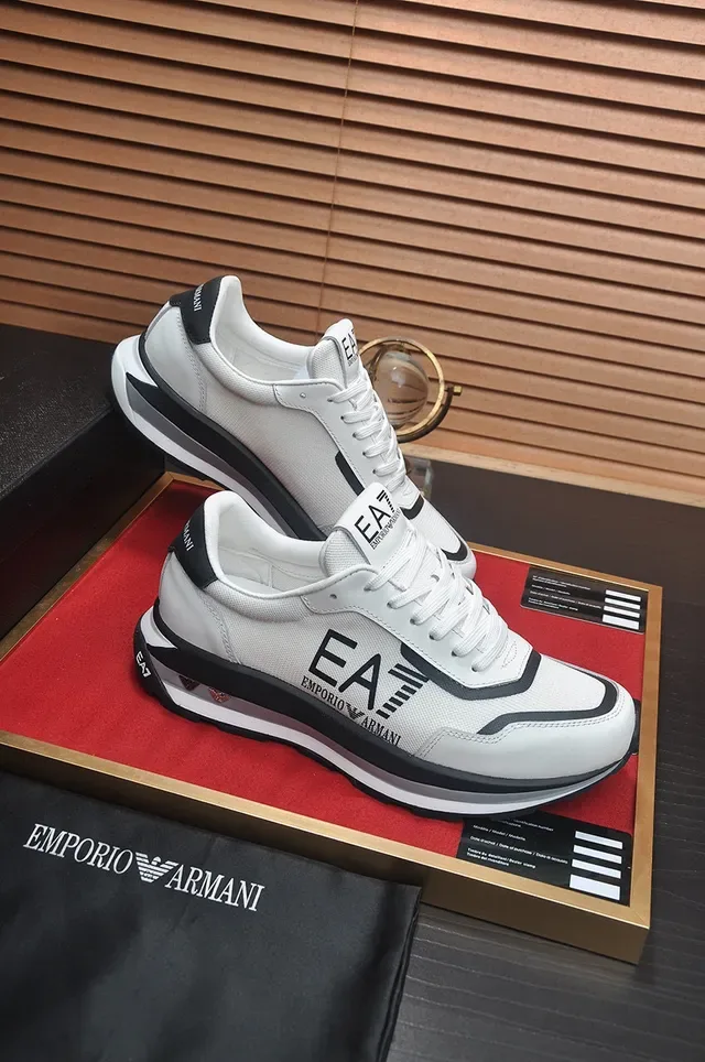 Emporio Armani EA Logo White and Black Lifestyle Sneakers 5