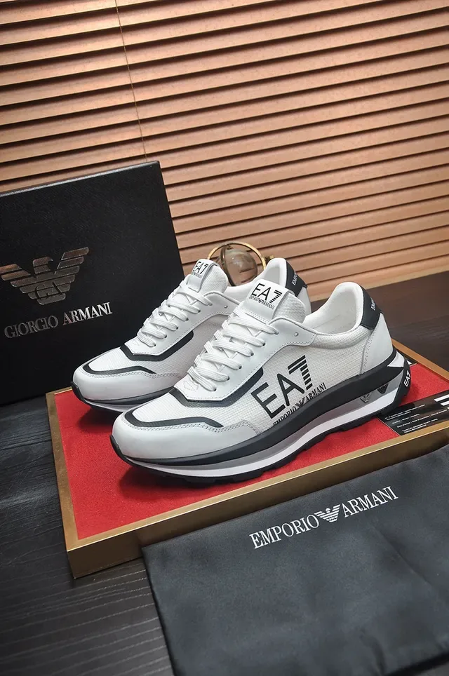 Emporio Armani EA Logo White and Black Lifestyle Sneakers 7