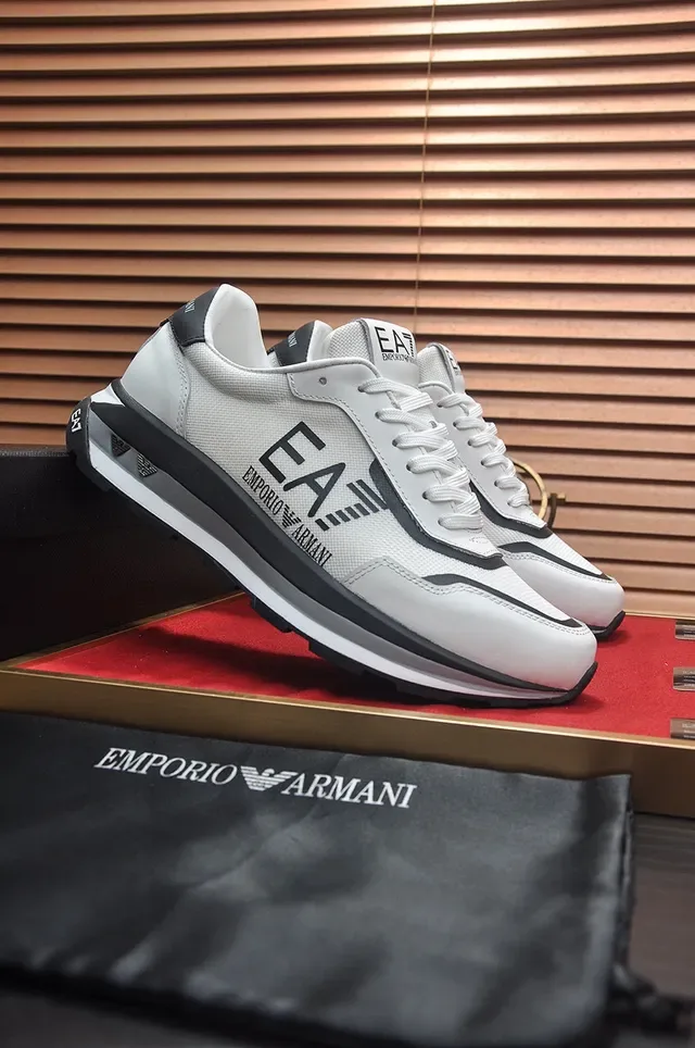 Emporio Armani EA Logo White and Black Lifestyle Sneakers 8