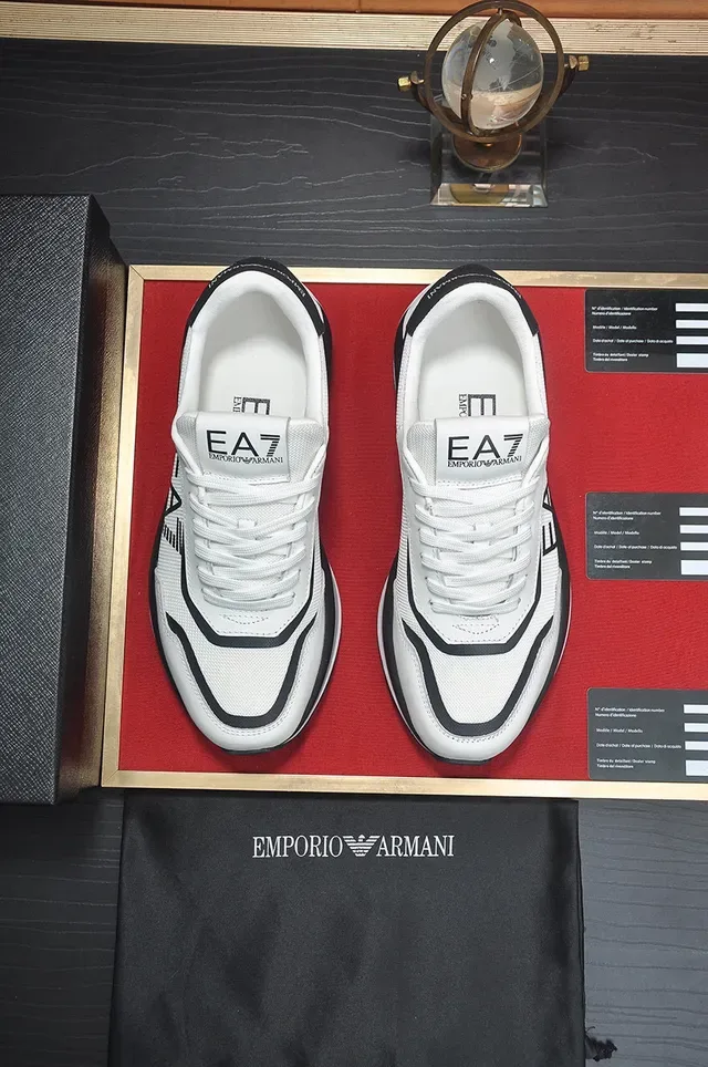 Emporio Armani EA Logo White and Black Lifestyle Sneakers 9