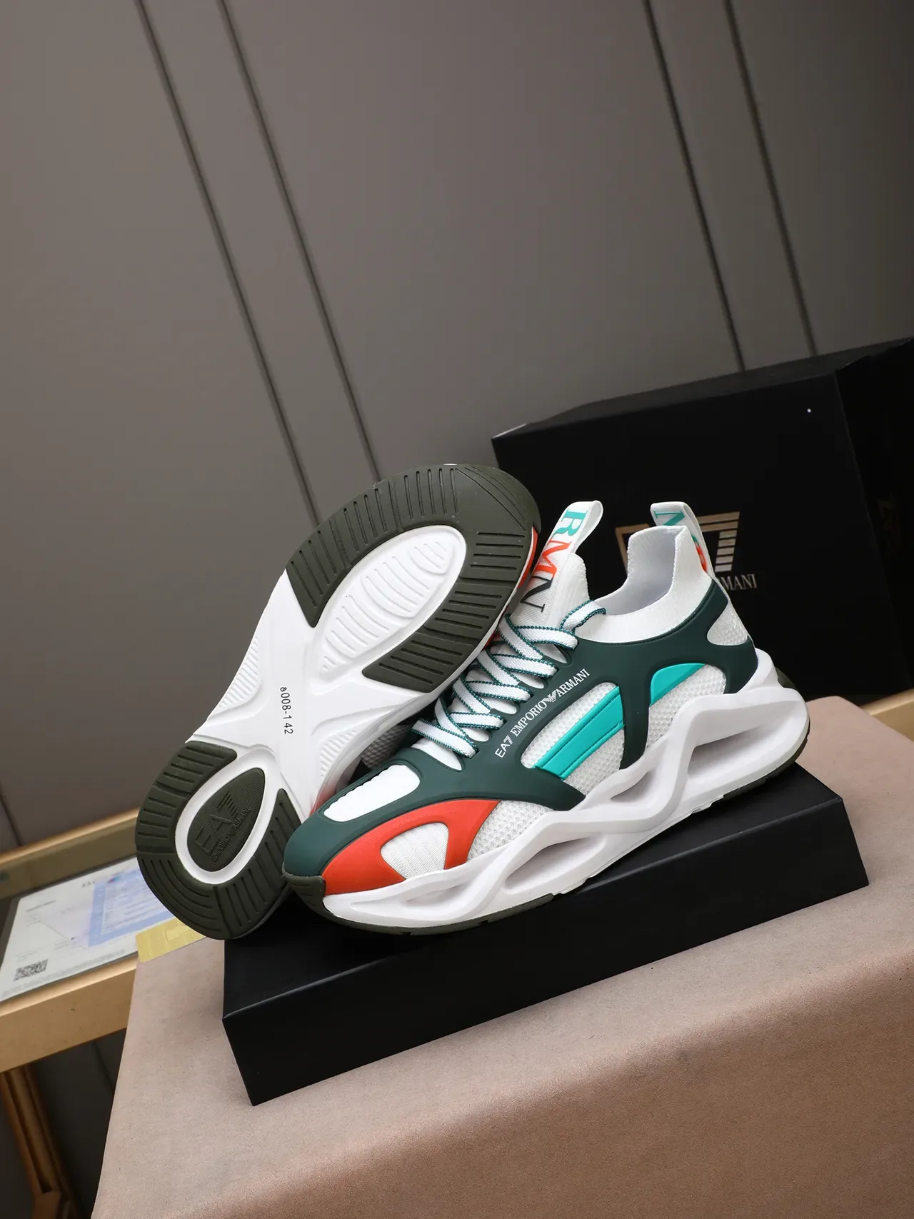 Emporio Armani EA7 Color-Blocked Sculpted Midsole Lifestyle Sneakers 4