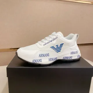 Emporio Armani Logo Lourd Blanc et Marine Sneakers Lifestyle