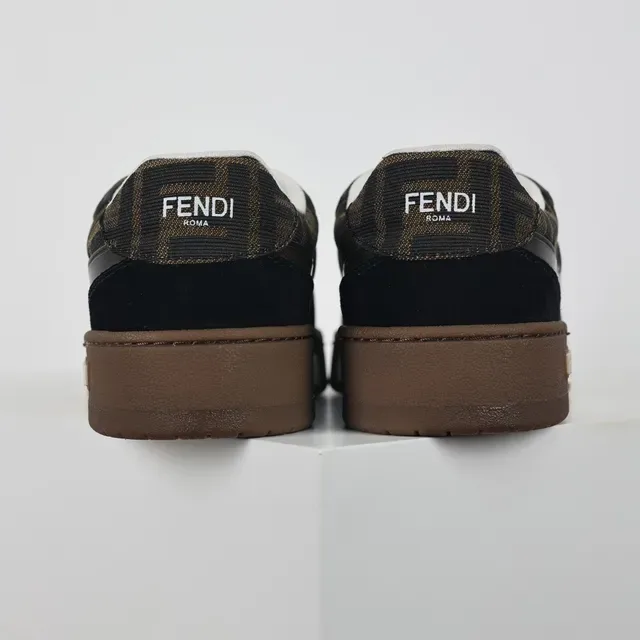 Fendi Noir Marron Monogramme Imprimé Tige Daim Accents Lifestyle Sneakers 8