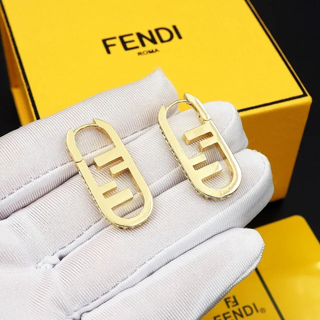 Créoles Fendi FF Logo Pavé Crystal 3