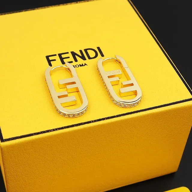 Créoles Fendi FF Logo Pavé Crystal 4