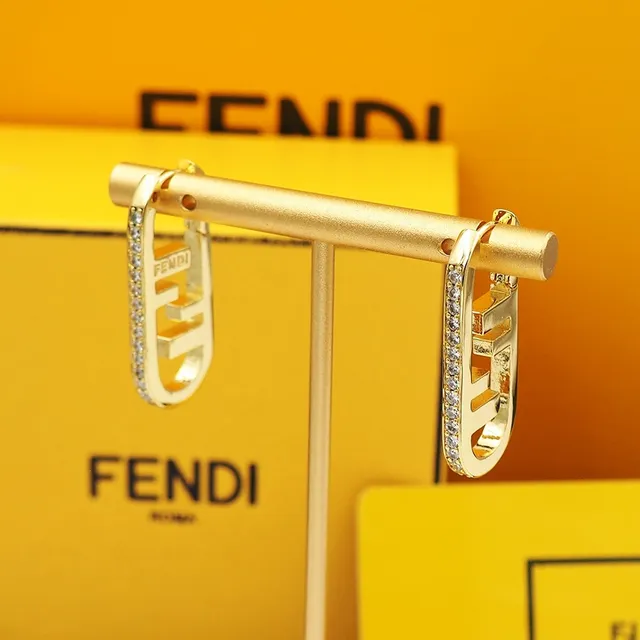 Créoles Fendi FF Logo Pavé Crystal 9