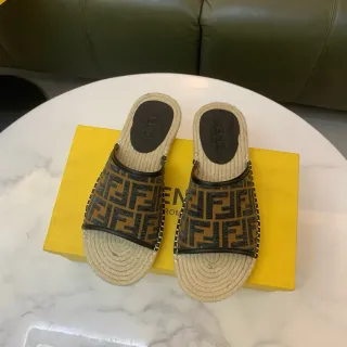 Fendi FF Monogram Espadrille Slipper Slippers