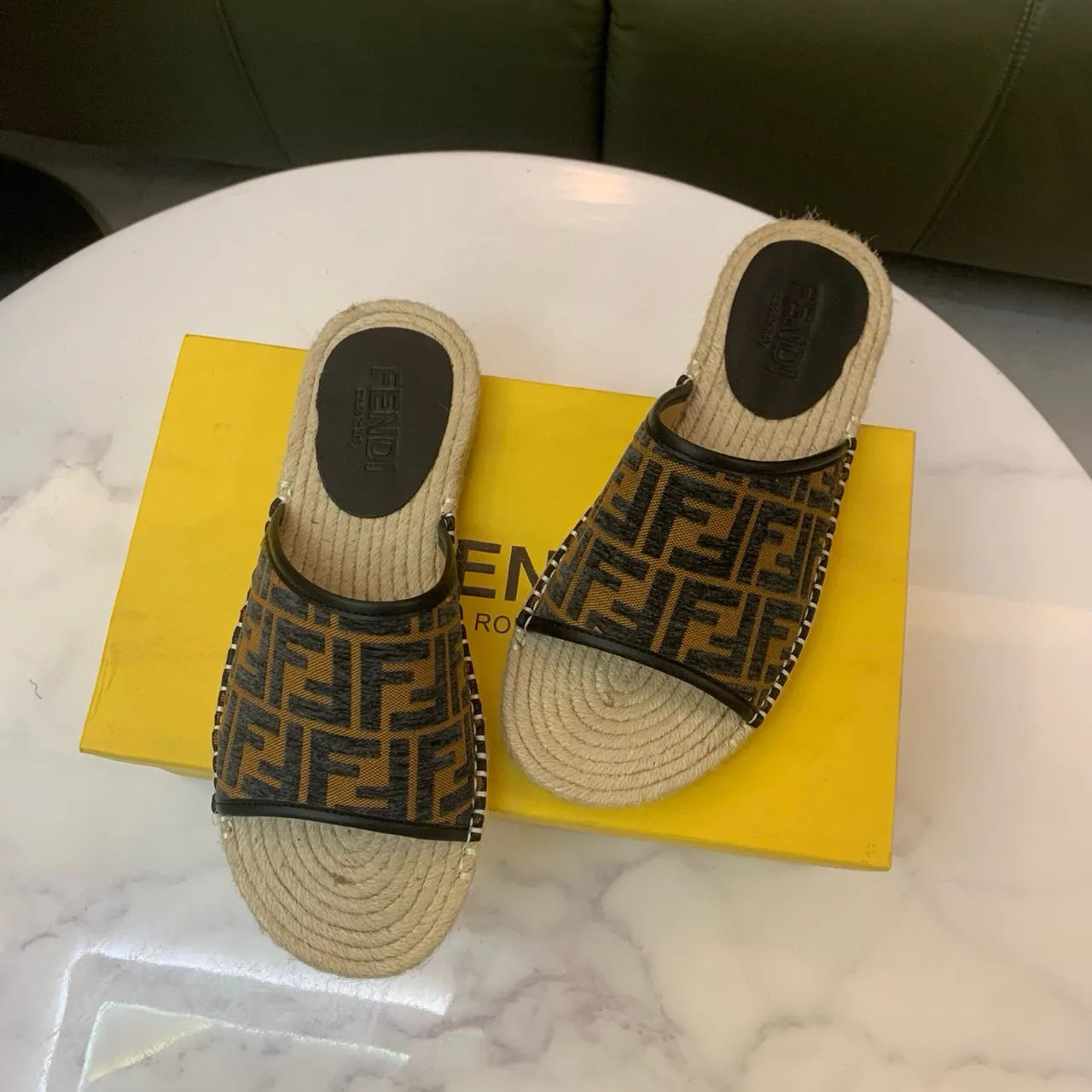 Fendi FF Monogram Espadrille Slipper Slippers 3