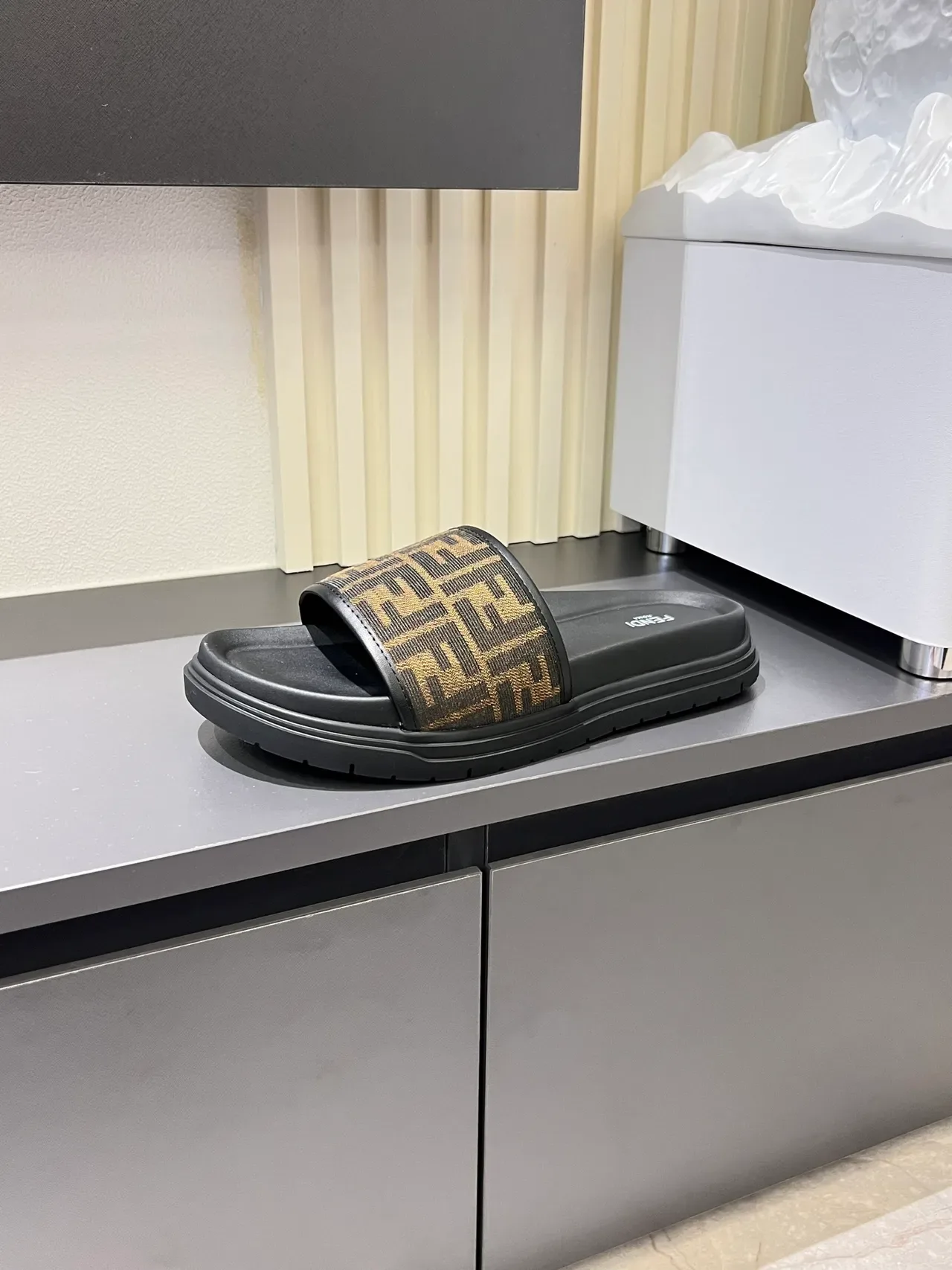 Fendi FF Monogram Platform Slide Slippers 3