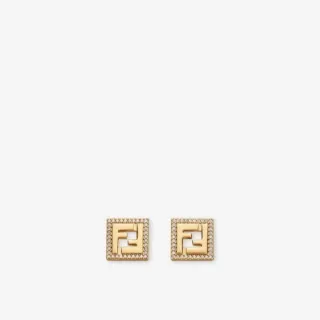 Fendi FF Square Pavé Stud Earrings