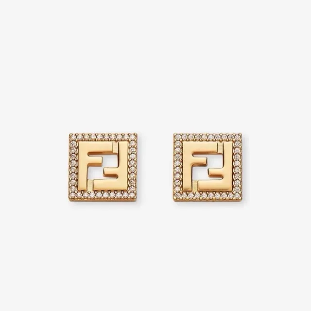 Fendi FF Square Pavé Stud Earrings 8
