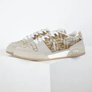 Fendi First Beige and Tan Monogram Lifestyle Sneakers
