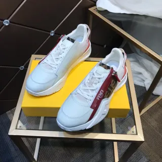 Fendi First White and Red FF Monogram Chunky Sneakers