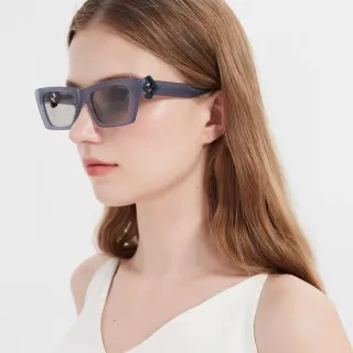 Fendi Gray Purple Angular Rectangular Frame Translucent Acetate Sunglasses