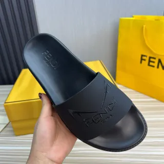 Fendi Slide Black Molded Rubber Slipper