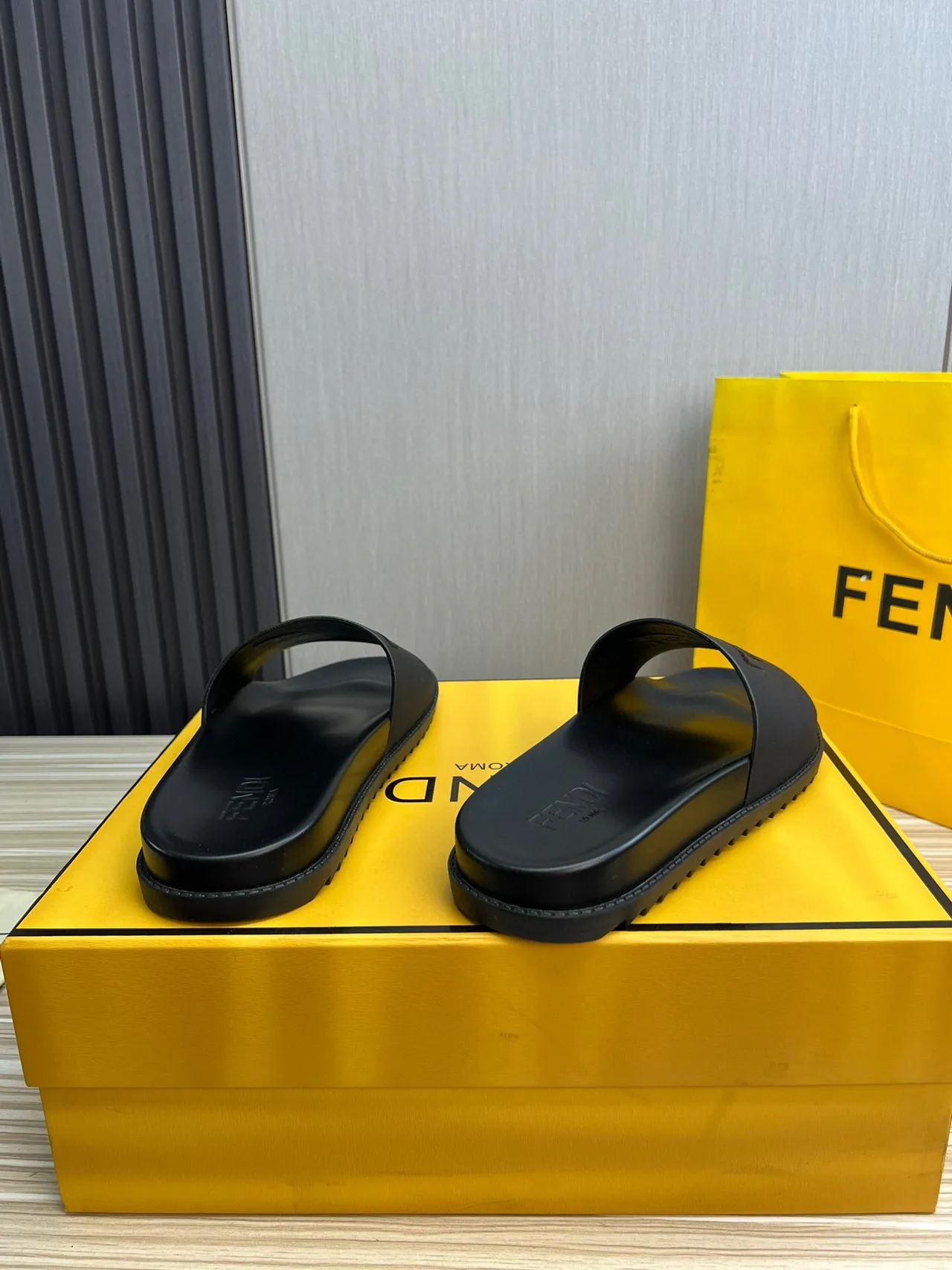 Fendi Slide Black Molded Rubber Slipper 3