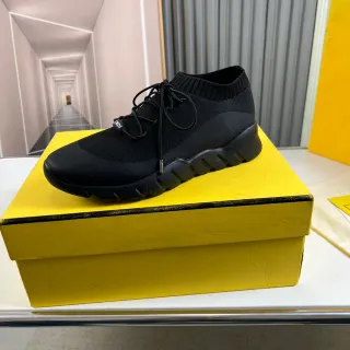 Fendi Speed Trainer Black Knit Sock-Fit Chunky Sneaker
