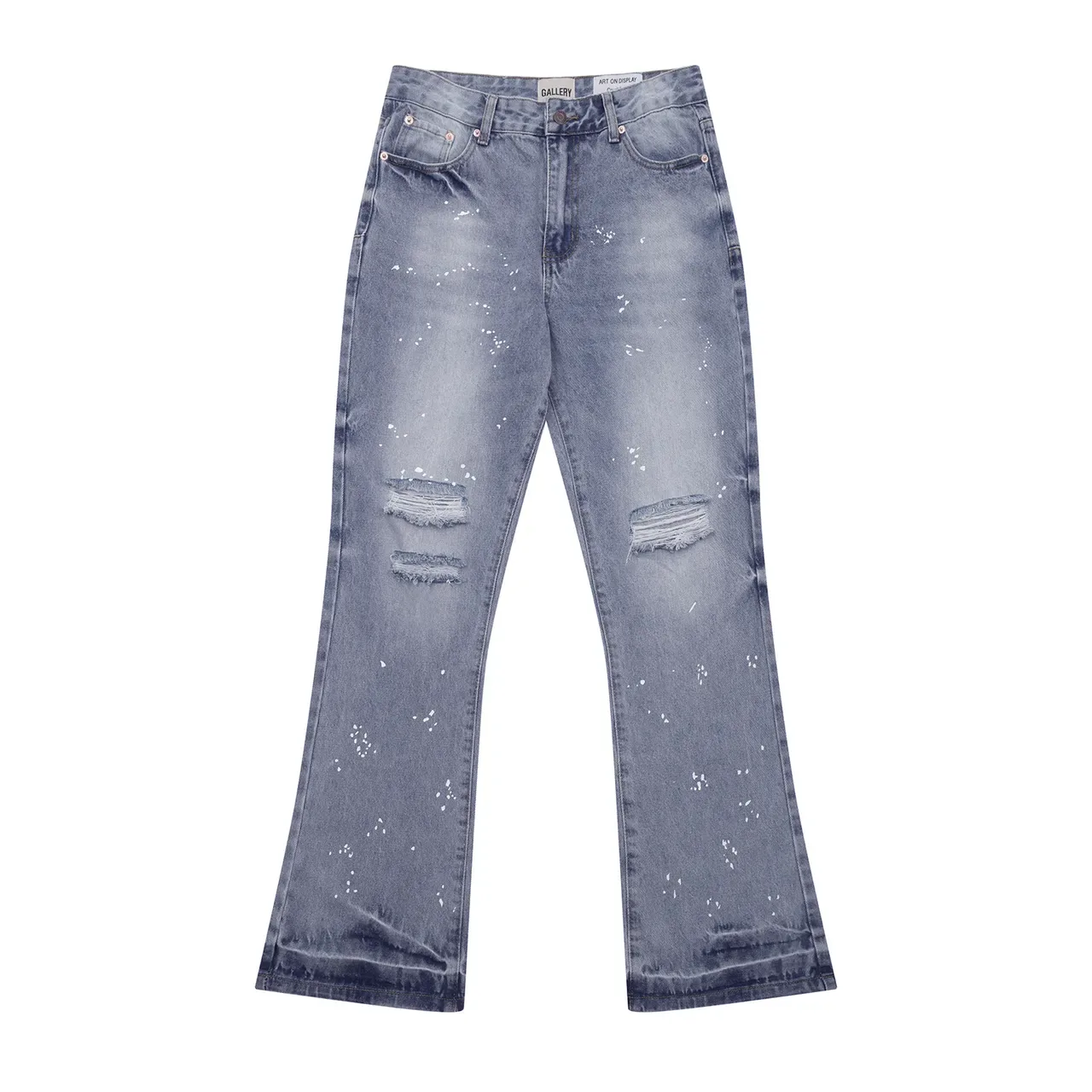 Gallery Dept Distressed Paint-Splatter Flared Jeans 2