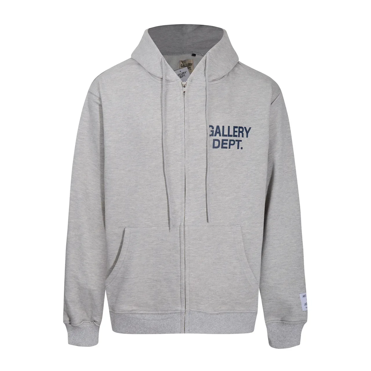 Gallery Dept Zip-Up Gray Black Hooded Hoodie 5